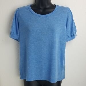 Banana Republic Heathered Sky Blue Short Sleeve Crewneck Top